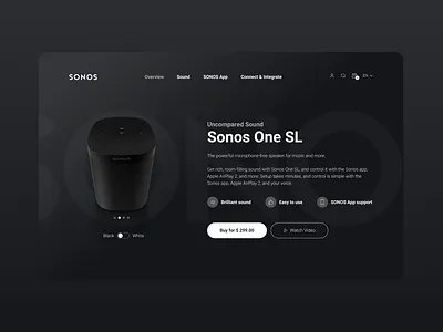 SONOS Web UI/UX Redesign - Dark Mode app audio dark mode product design sonos sound tech ui webdesign