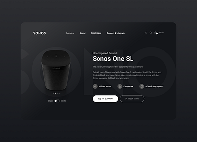 SONOS Web UI/UX Redesign - Dark Mode app audio dark mode product design sonos sound tech ui webdesign