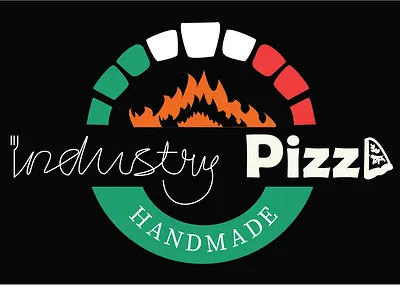 Industry Pizza design flat logo