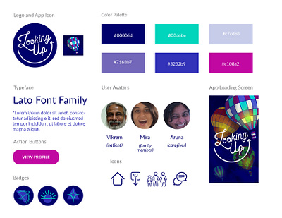 Looking Up: The Positive Health Care App Style Tile app app design app designer award winning branding health app healthcare healthcareit hospital illustration logo mental health awareness mentalhealgth positivity style tile thesis ui ui ux design ui ux