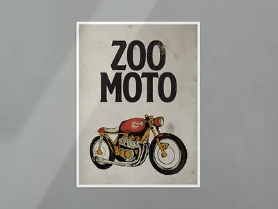 Zoo Moto Poster branding design illustration typography