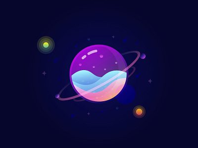 Univers Glass illustration adobe illustrator draw adobe xd animation design beauty colorfull creative design dreams gif animated illustration art inspirations logo space univers vector water animation