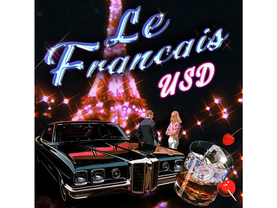 Cover "Le Francais" chrome chrometype cover art cover design design glamorous graphicdesign retro design