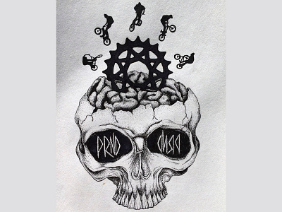 Logo "Paranoid" bicycle bmx brand illustration logo