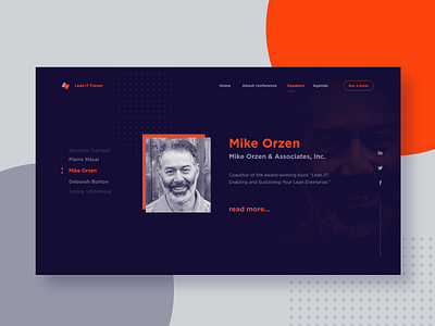 Lean IT Forum conference design event lean poland profile speaker ui website