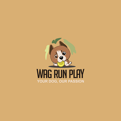 Wag Run Play animation design icon logo minimal vector