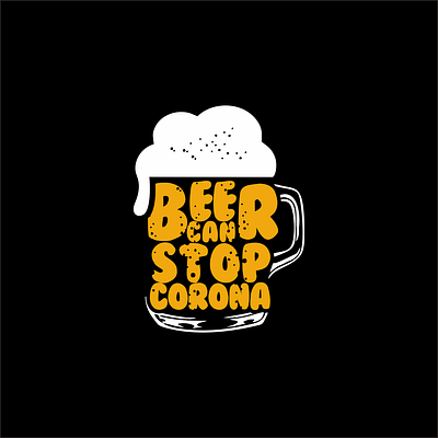 Beer can stop corona animation design icon typography vector