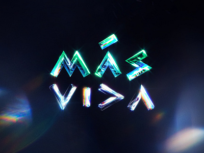 Más vida ft @maneyimagination 3d lettering colors design holographic lettering photoshop textures vida