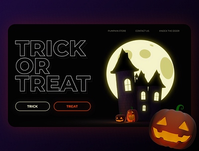 Trick or treat! 3d 3d art design dribbbleweeklywarmup figma flat halloween homepage illustration web webdesign website