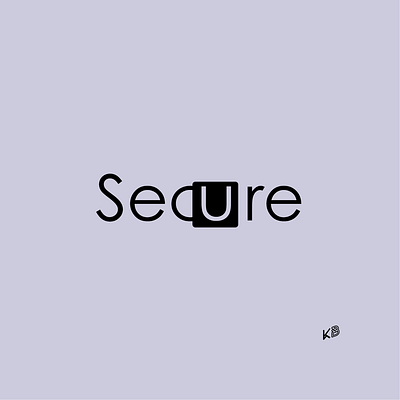 Secure design flat illustration logo minimal padlock secure typography vector