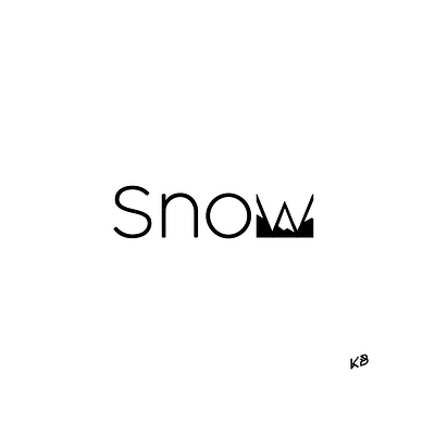 Snow design flat illustration logo minimal snow snow mountain typography vector