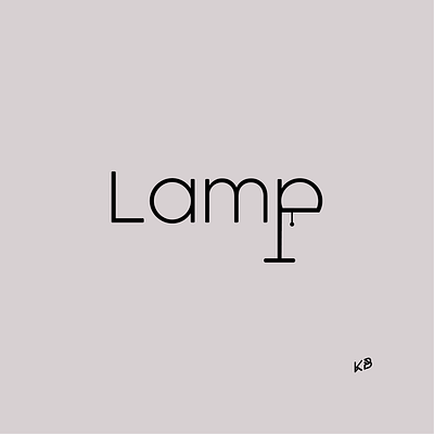 Lamp design flat illustration lamp logo minimal typography vector