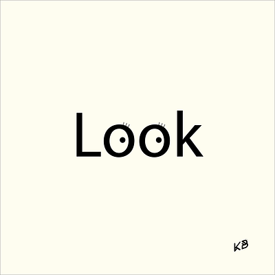 Look design eyes flat illustration logo look minimal typography vector