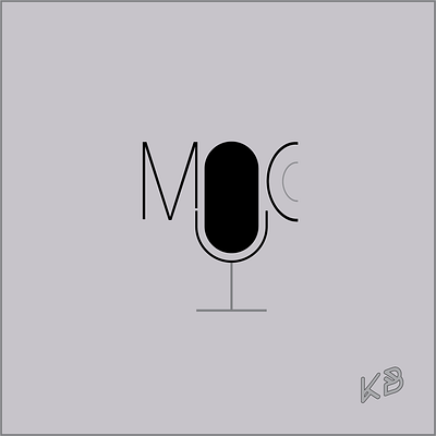 Mic design flat illustration logo mic minimal musiq sound typography vector