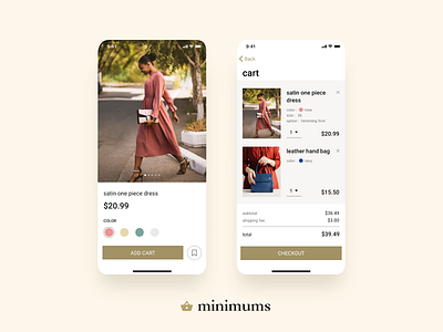 daily UI #058 - Shopping Cart app cart daily daily ui design ecommerce gold photo shopping shopping app shopping cart ui