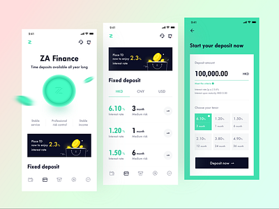 ZA Bank - Virtual bank - Fixed page account app artworking balance bank branding branding design coin finance fintech illustration money product design radesign transactions transters ui ux vector wallet