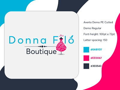 Logo Donna Filó Boutique blue boutique donna dress filo gray illustration logo logotype mannequin pink