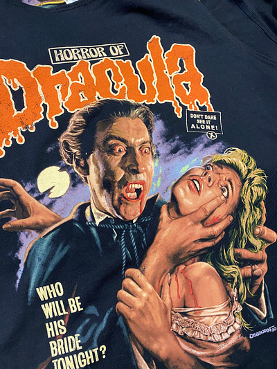 Dracula vintage print apparel dracula halloween horror illustration screen printing