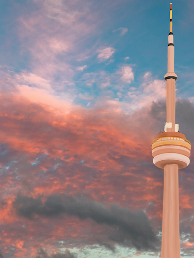 CN Tower Mural canada city city guide city illustration cityscape cn tower design graphic design illustration illustrations illustrator landmark muralart toronto