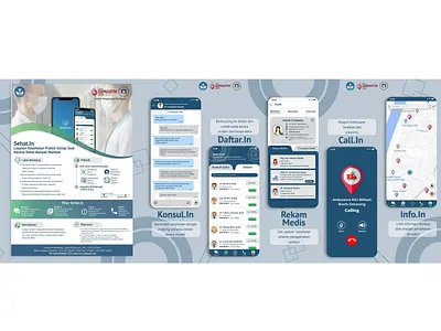 Sehat.In - Aplikasi Pelayanan Kesehatan Masyarakat app design health healthcare logo ui ux