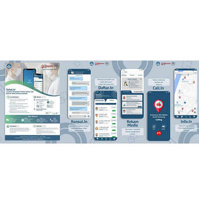 Sehat.In - Aplikasi Pelayanan Kesehatan Masyarakat app design health healthcare logo ui ux