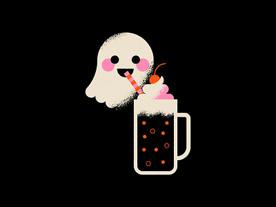 Vectober 28 - Float dessert flat float geometric ghost halloween illustration inktober rootbeer spooky texture vectober