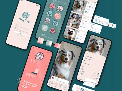 Pur & Paw Pet Suite alarm app app design calendar calendar ui pet pet care pets petshop petstore ui ui design uidesign uiux ux