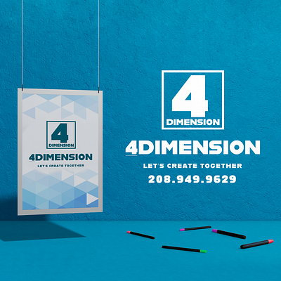 Logo Design Digital Pitch Ad adobe boiselogodesign fourth dimension logo fourthdimensionlogo graphic design graphicdesign illustration mock up