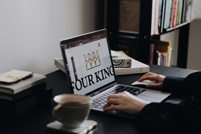 Four Kings - Behind-the-scenes branding fourkings logo playingcards type typography vector workspace