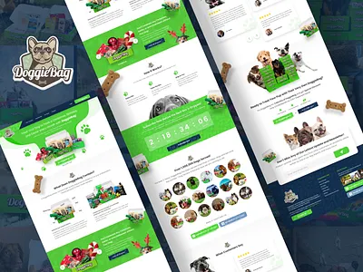 DoggieBag (Dog Box) - Landing Page dog dogbox landing page design ui design uiux vibrant web design