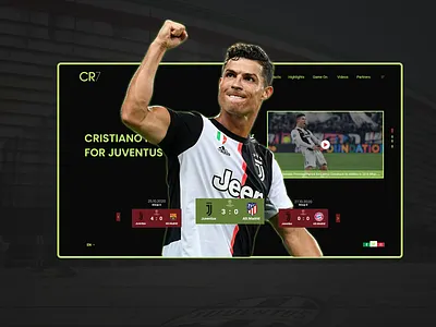 cristiano ronaldo adobe photoshop adobe xd adobexd cristiano ronaldo design illustration juventus portugal ronaldo ui web design webdesign website