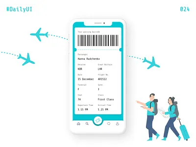 DailyUI_024_Boarding Pass barcode boarding boarding pass boardingpass daily 024 daily ui 024 daily ui challenge daily ui design challenge dailyui dailyui 024 fly illustration plane ticket ticket app tickets ui