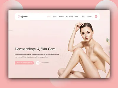 Qurux - Skin Care Website Landing Page best shots clean creative creative design design designer dribble best shot landing page ux design website website concept website design