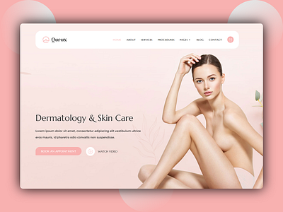 Qurux - Skin Care Website Landing Page best shots clean creative creative design design designer dribble best shot landing page ux design website website concept website design