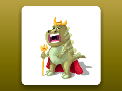Dino King - Illustration cartoon art character art character design digitalart dino king dinosaur green illustration oc sketchbook