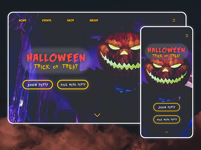 Halloween Landing Page | Dribbble Weekly Warmup app design app ui design dribbbleweeklywarmup halloween halloween design landing page minimal pumpkin spooky season ui design ui inspiration web design