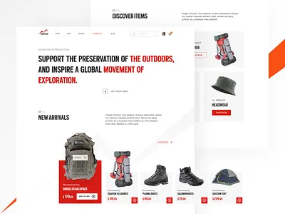 Mountwin - Outdoors Ecommerce Website b2b branding ecommerce landingpage outdoors platform saas shop sport ui ui design uiux web webdesign
