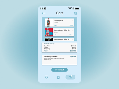 Shopping Cart app cart checkout dailyui dailyuichallenge purchase shopping shopping cart shoppingbag shoppingcart ui uidesign uidesigner uiux uiuxdesigner uxdesign uxdesigner