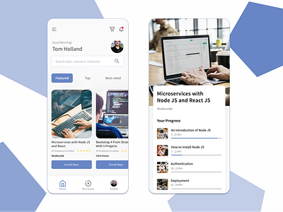E-Learning App android course design elearning ios mobile node nodejs react reactjs ui ui design uiux ux uxdesign