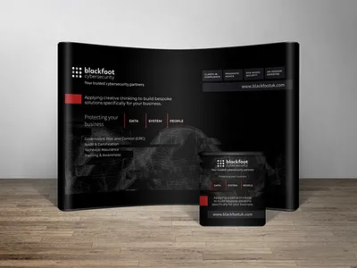 Blackfoot Cybersecurity Exhibition Popup brand brand design brand identity branding branding design cybersecurity design designs exhibit design exhibition exhibition booth design exhibition design graphic design print print design security