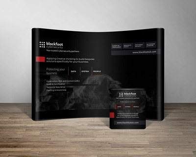 Blackfoot Cybersecurity Exhibition Popup brand brand design brand identity branding branding design cybersecurity design designs exhibit design exhibition exhibition booth design exhibition design graphic design print print design security