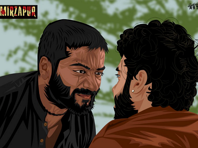 Mirzapur Season 2 Climax scene art artwork click creative illustration logodesign mirzapur