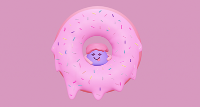 Tira with donut 3dart 3dlowpoly animation blender blenderart cinemaart cutedoughnu digitalart donut chart doughnut illustration illustrator lowpoly maya mayaart photoshop polygon render tira workingpress