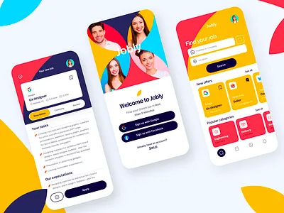 Jobly - job app 🤝 app app design hire interface job job application job search mobile product design ui uidesign ux