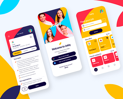 Jobly - job app 🤝 app app design hire interface job job application job search mobile product design ui uidesign ux