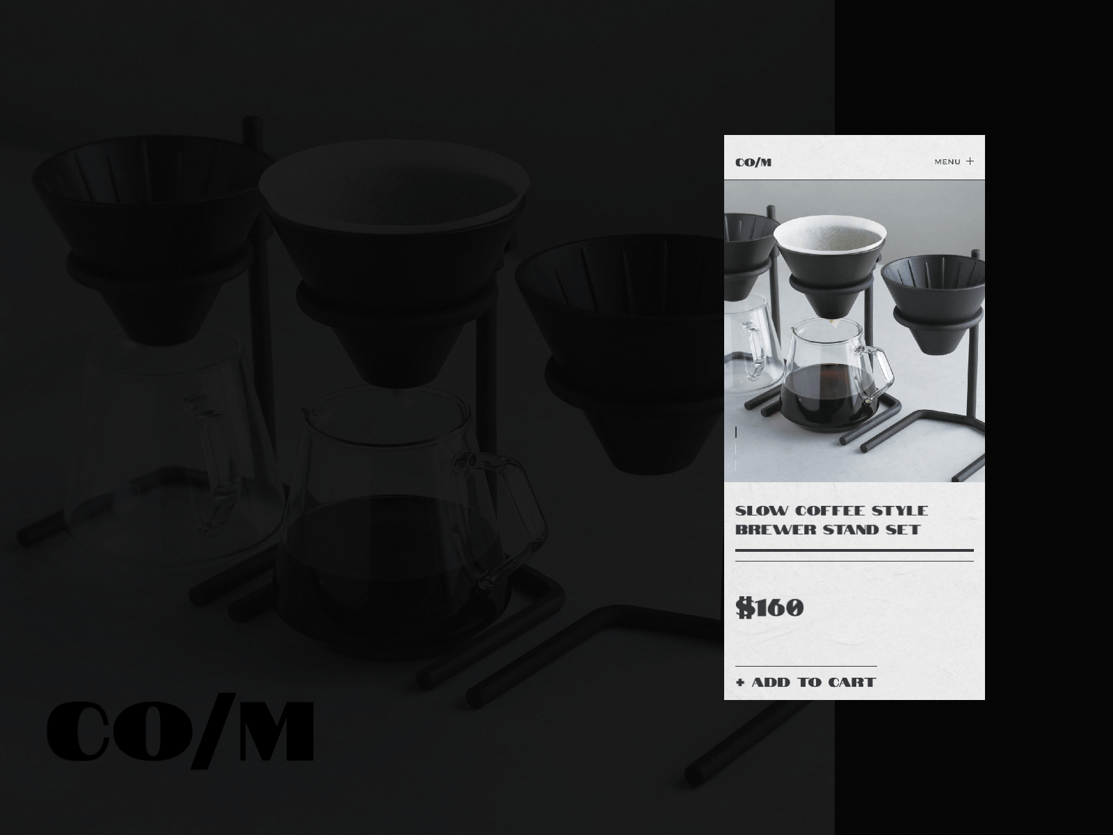 Co/M. Product page coffeeshop e commerce ecommerce interaction minimalistic mobile mobile interaction product page trendy ui design