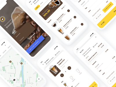 Coffee shop app concept app book coffee coffee shop ios queue ui white