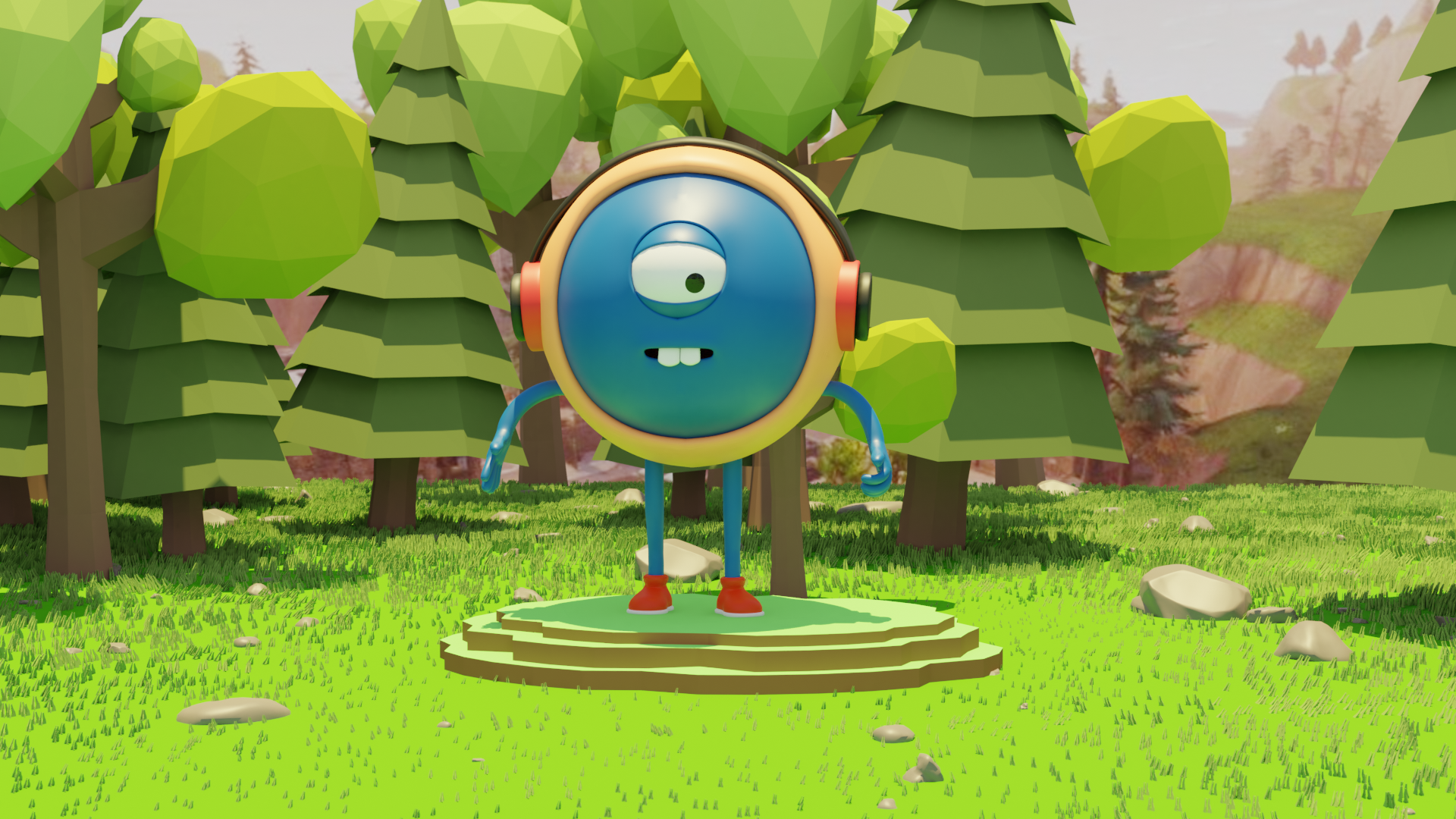 One-Eyed 3d character lowpolyart