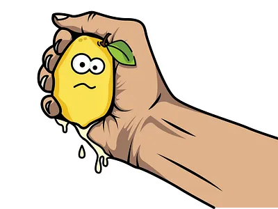 Hand Squeezing Lemon Illustration branding design graphic design hand illustration lemon project squeeze vector