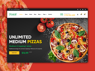 POCO - Pizza Delivery website landing page best shots clean creative design delicious delivery delivery service design designer dribble best shot fastfood landing page ux design website